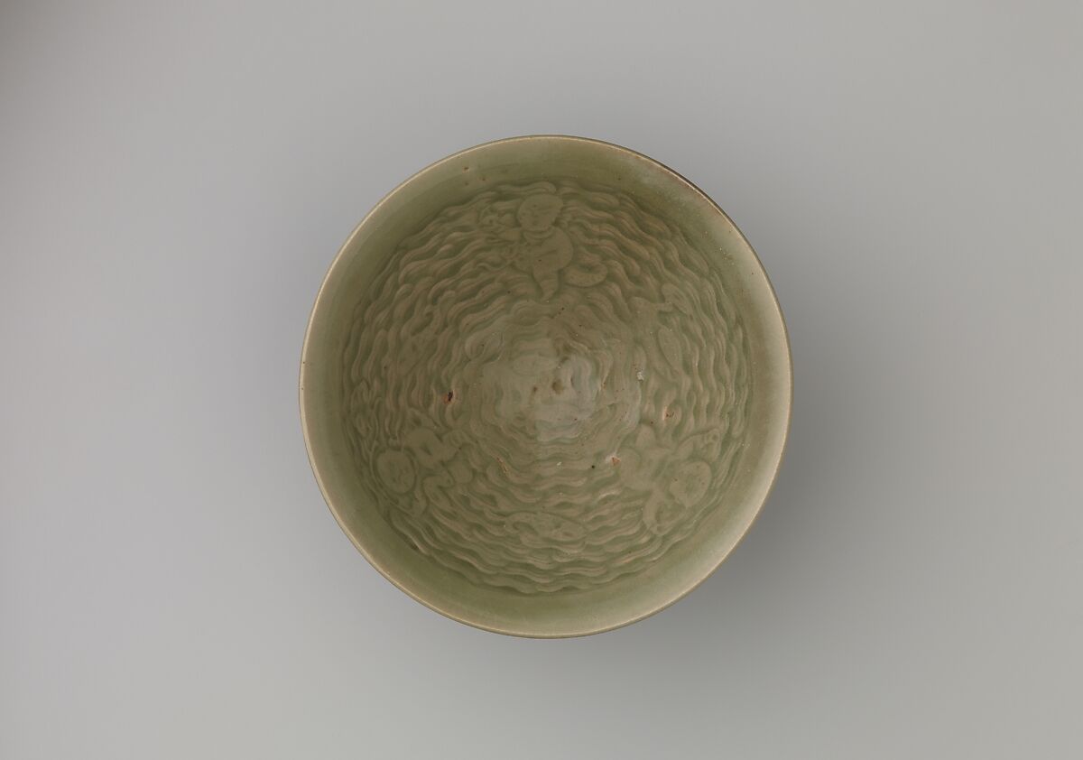 Bowl with Decoration of Boys in Waves, Glazed stoneware with incised decoration (Yaozhou ware), China