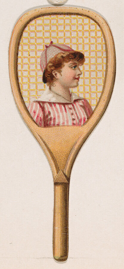 Tennis racket, from the Novelties series (N228, Type 3) issued by Kinney Bros., Issued by Kinney Brothers Tobacco Company, Commercial color lithograph 