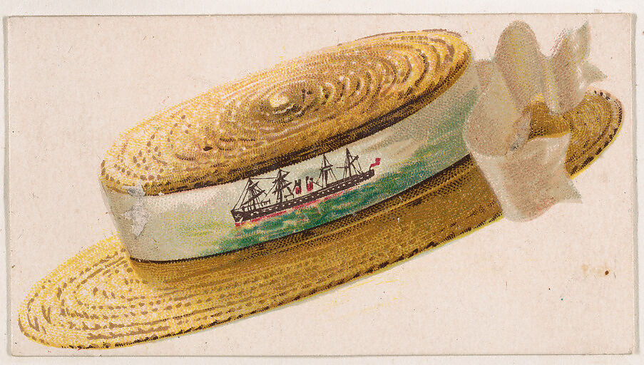 Straw hat, from the Novelties series (N228, Type 5) issued by Kinney Bros., Issued by Kinney Brothers Tobacco Company, Commercial color lithograph 