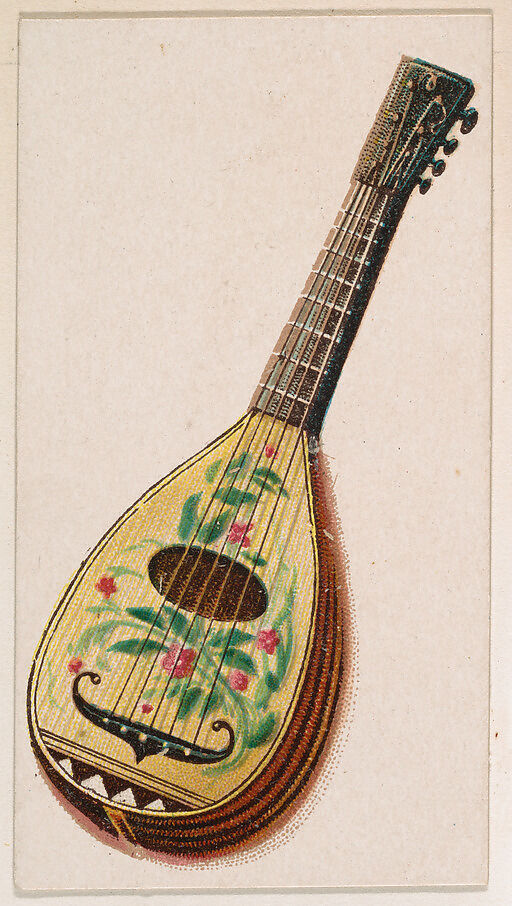 Mandolin, from the Novelties series (N228, Type 5) issued by Kinney Bros., Issued by Kinney Brothers Tobacco Company, Commercial color lithograph 
