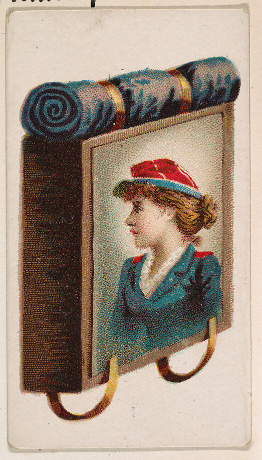 Knapsack, from the Novelties series (N228, Type 5) issued by Kinney Bros., Issued by Kinney Brothers Tobacco Company, Commercial color lithograph 