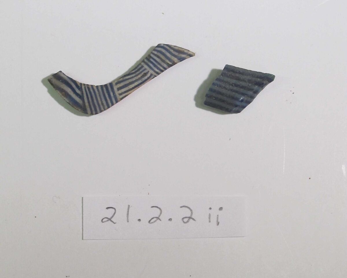 Inlay from shrine: striped inlay, Glass