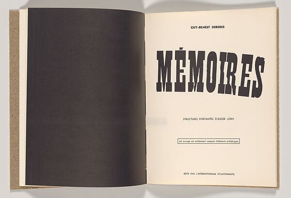 Mémoires, Asger Jorn (Danish, Vejrum, Jutland 1914–1973 Århus), Illustrated book