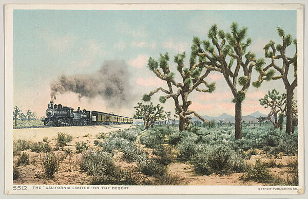 The "California Limited" on the Desert, No. 5512, Issued by the Detroit Publishing Company (American), Photochrom 