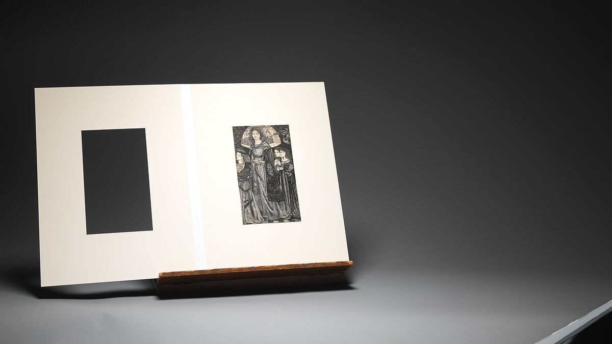 Alice, la Belle Pèlerine, Sir Edward Burne-Jones (British, Birmingham 1833–1898 Fulham), Graphite and black ink, heightened with white, on vellum; the head and shoulders on a subsidiary piece of vellum