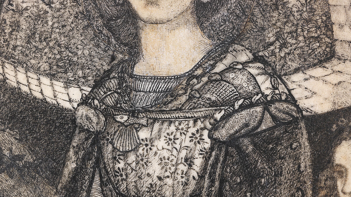 Alice, la Belle Pèlerine, Sir Edward Burne-Jones (British, Birmingham 1833–1898 Fulham), Graphite and black ink, heightened with white, on vellum; the head and shoulders on a subsidiary piece of vellum