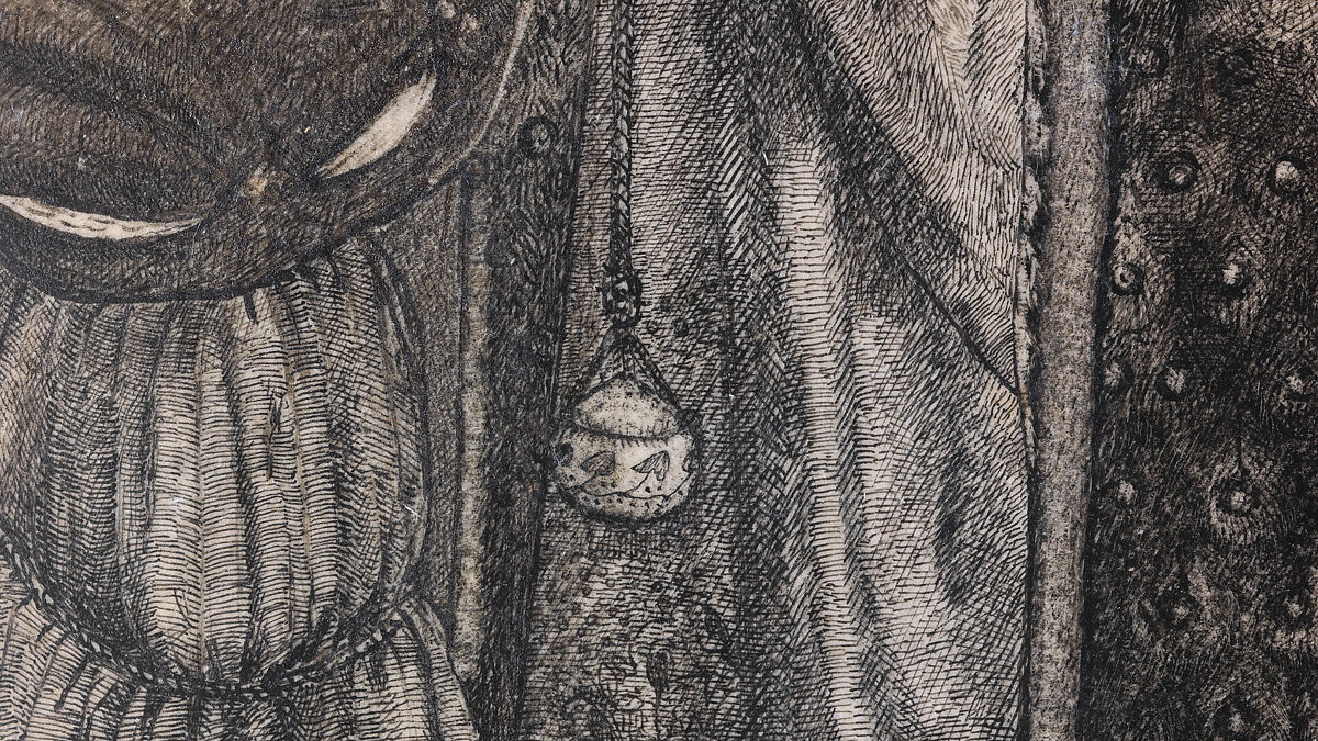 Alice, la Belle Pèlerine, Sir Edward Burne-Jones (British, Birmingham 1833–1898 Fulham), Graphite and black ink, heightened with white, on vellum; the head and shoulders on a subsidiary piece of vellum