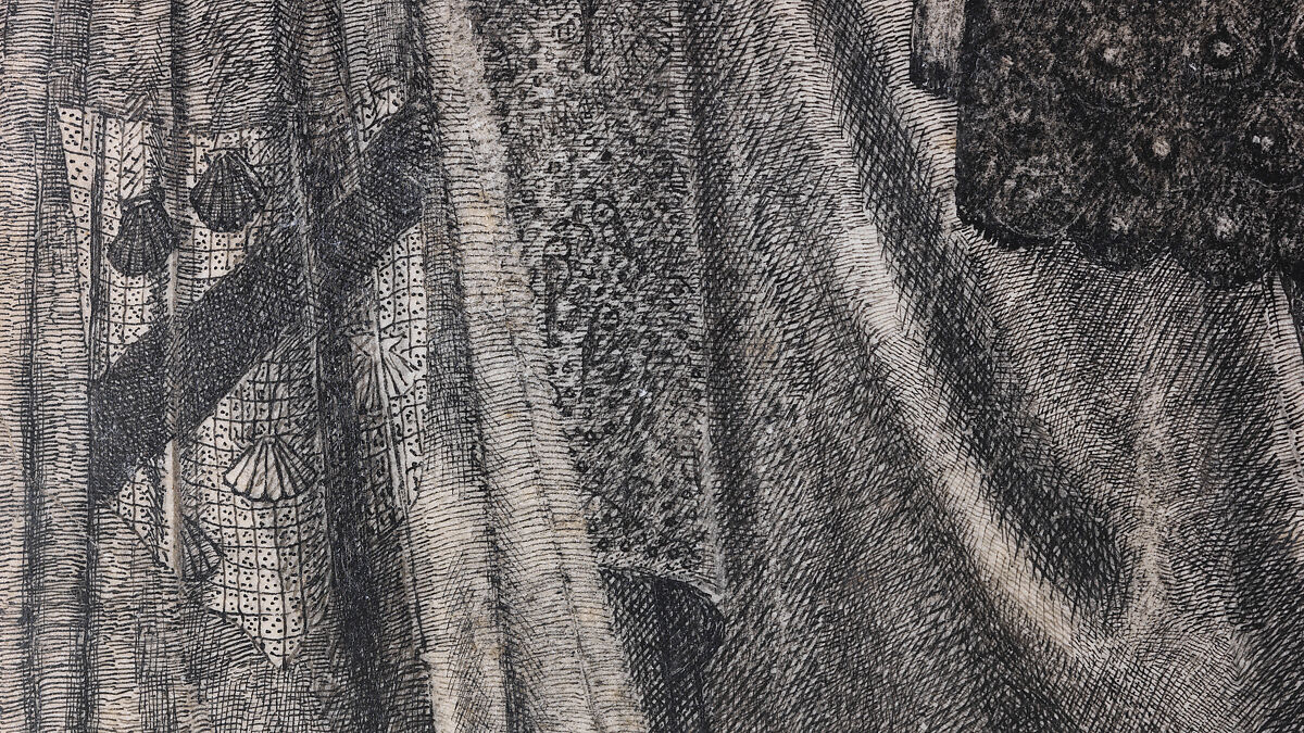 Alice, la Belle Pèlerine, Sir Edward Burne-Jones (British, Birmingham 1833–1898 Fulham), Graphite and black ink, heightened with white, on vellum; the head and shoulders on a subsidiary piece of vellum