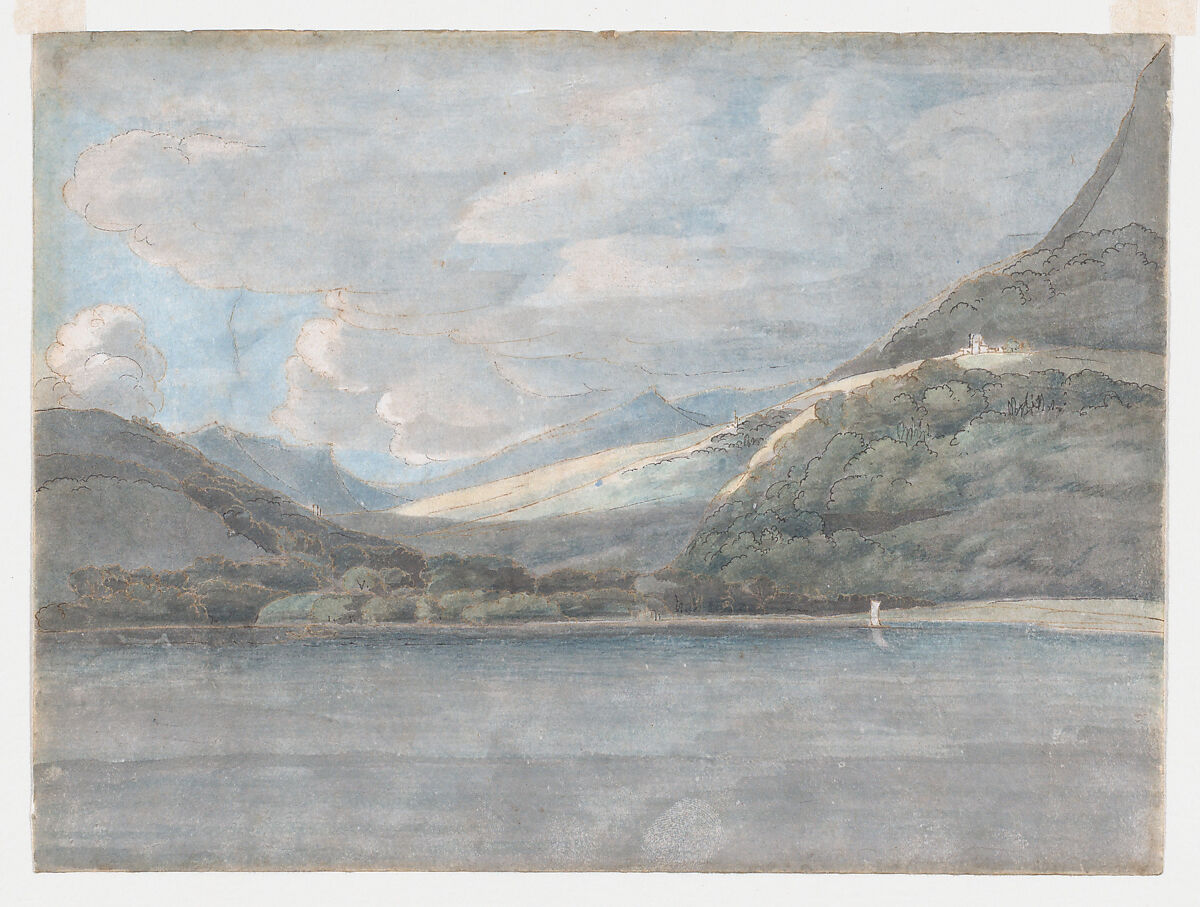 View of Lake Como, Francis Towne (British, Isleworth, Middlesex 1739–1816 Exeter), Pen and brown ink and watercolor 