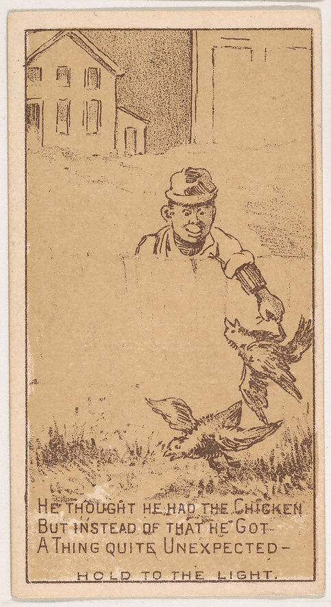 He Thought He Had the Chicken..., from the Magic Changing Cards series (N223) issued by Kinney Tobacco Company, Issued by Kinney Brothers Tobacco Company, Commercial color lithograph 