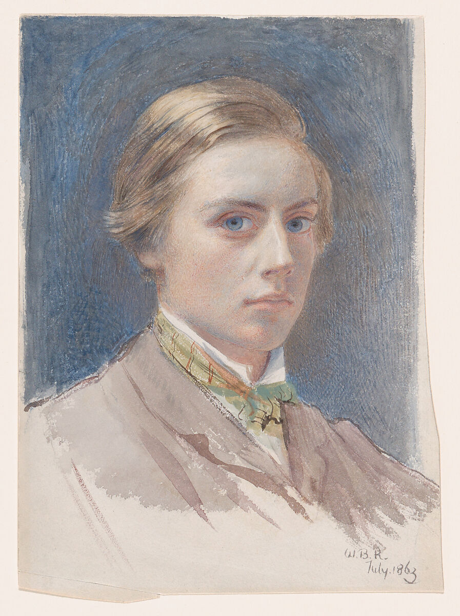 Self-portrait, aged 21, Sir William Blake Richmond (British, London 1842–1921 London), Watercolor 