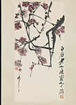 Plum Blossoms, Qi Baishi (Chinese, 1864–1957), Hanging scroll; ink and color on paper, China