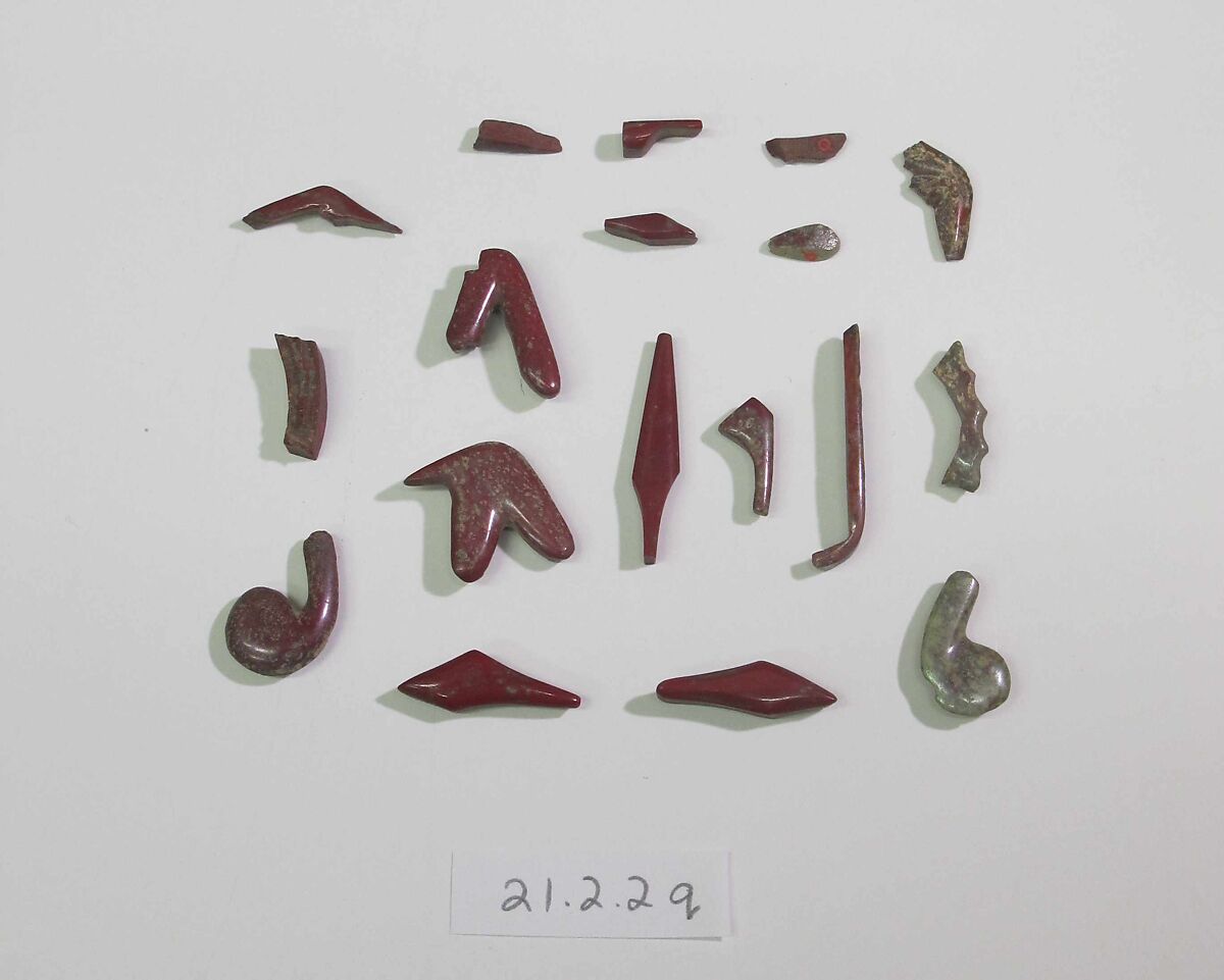 Inlays from shrine: signs and insignias, Glass