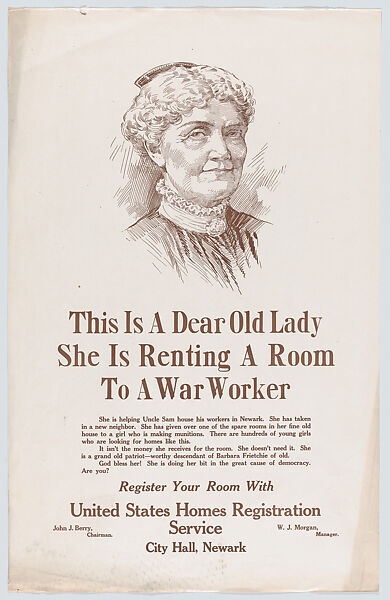 This is a dear old lady, United States Homes Registration Service, Commercial color lithograph 