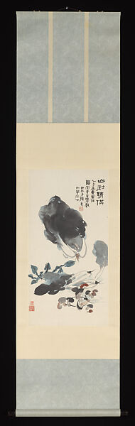 Mountain Vegetables, Chang Dai-chien (Zhang Daqian) (Chinese, 1899–1983), Hanging scroll; ink and color on paper, China