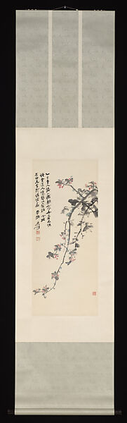 Crabapple Blossoms, Chang Dai-chien (Zhang Daqian) (Chinese, 1899–1983), Hanging scroll; ink and color on paper, China