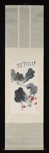 Radishes and Mustard Greens, Chang Dai-chien (Zhang Daqian) (Chinese, 1899–1983), Hanging scroll; ink and color on paper, China