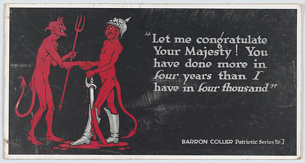 Let me congratulate your majesty!, Louis Raemaekers (Dutch, Brussels, 1869–?1956), Commercial color lithograph 