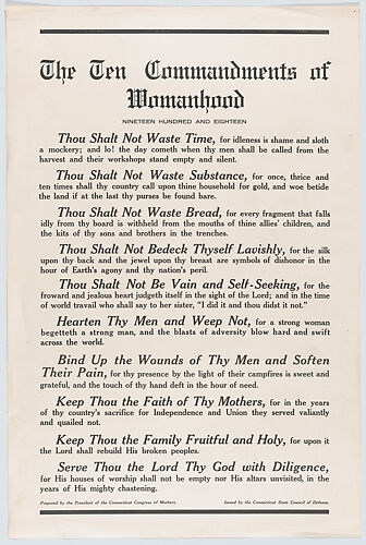The ten commandments of womanhood