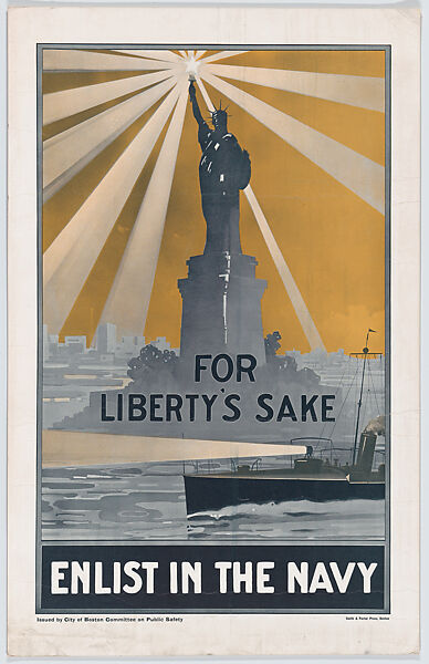 For Liberty's Sake, City of Boston Committee on Public Safety, Commercial color lithograph 