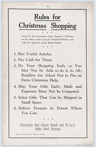 Rules for Christmas Shopping