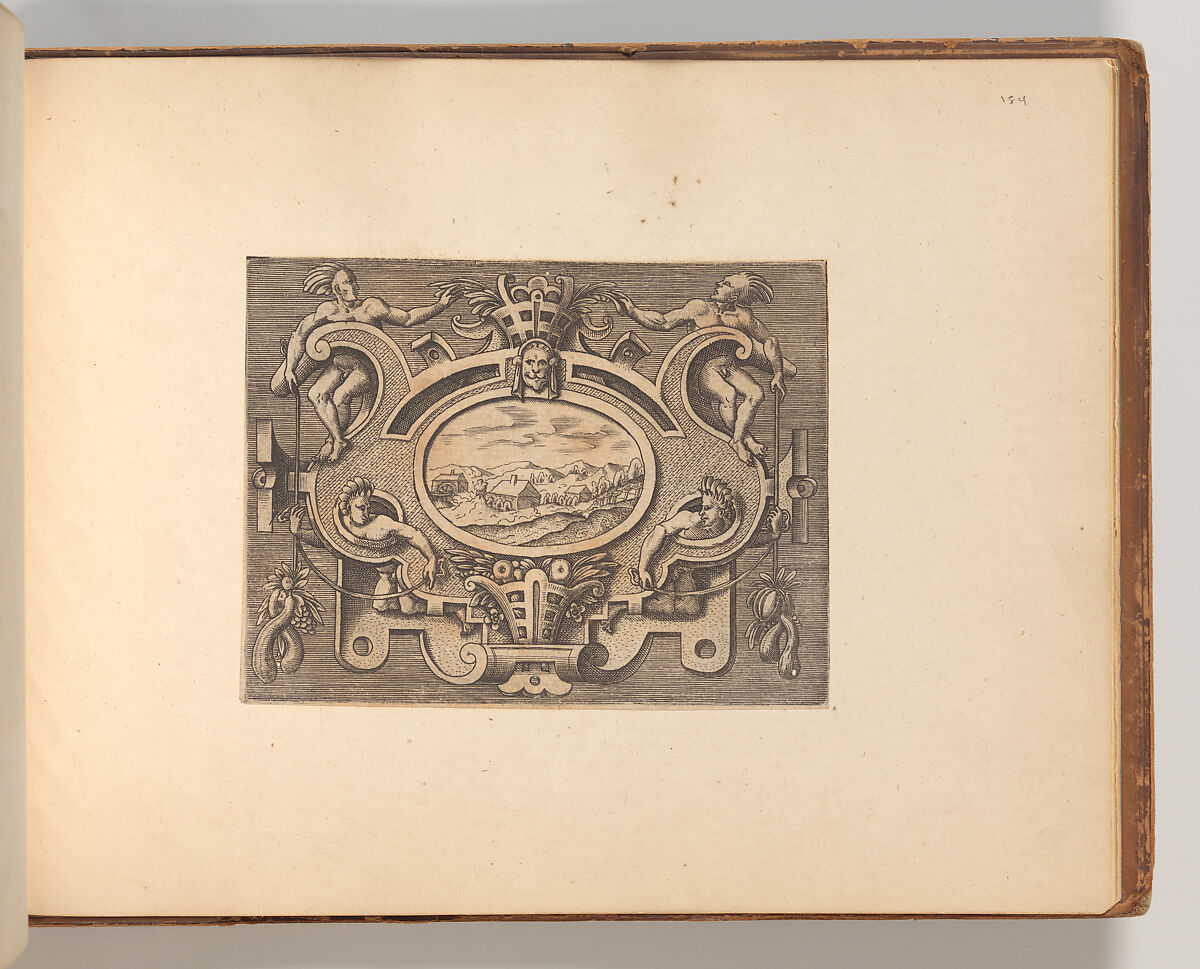 Series of Cartouches, in: Targhe ed altri ornati di varie e capricciose invenzioni (Cartouches and other ornaments of various and capricious invention, page 53), Asssociated with Cornelis Bos (Netherlandish, Hertogenbosch ca. 1510?–before 1556 Groningen), Engraving 
