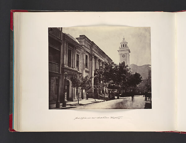 Post Office and New Clock Tower. Hong Kong, Attributed to John Thomson (British, Edinburgh, Scotland 1837–1921 London), Albumen silver print from glass negative 