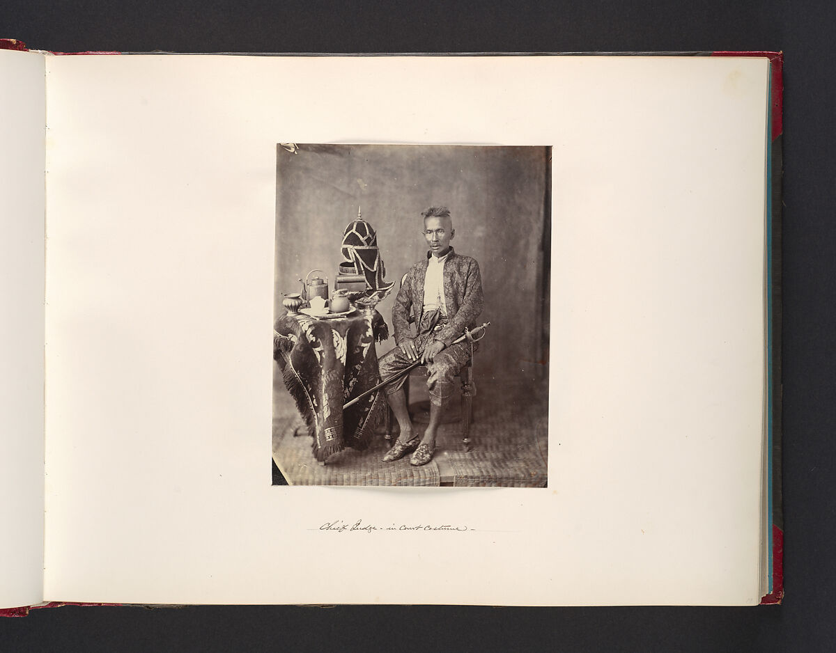 [Chief in Court Costume], Attributed to John Thomson (British, Edinburgh, Scotland 1837–1921 London), Albumen silver print from glass negative 