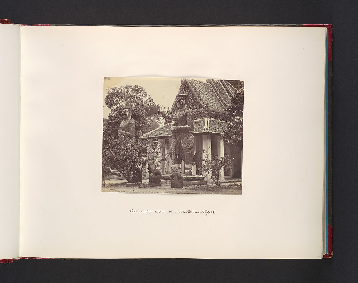 Main Entrance to a Siamese Wat or Temple, Attributed to John Thomson (British, Edinburgh, Scotland 1837–1921 London), Albumen silver print from glass negative 