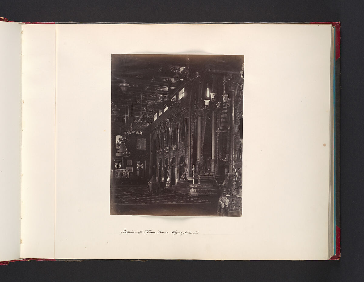 Interior of Throne Room - Royal Palace, Attributed to John Thomson (British, Edinburgh, Scotland 1837–1921 London), Albumen silver print from glass negative 