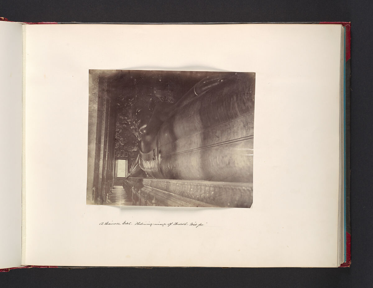 A Siamese Idol - Reclining Image of Buddah, Attributed to John Thomson (British, Edinburgh, Scotland 1837–1921 London), Albumen silver print from glass negative 