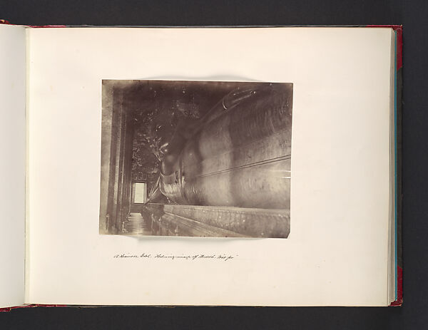 A Siamese Idol - Reclining Image of Buddah, Attributed to John Thomson (British, Edinburgh, Scotland 1837–1921 London), Albumen silver print from glass negative 