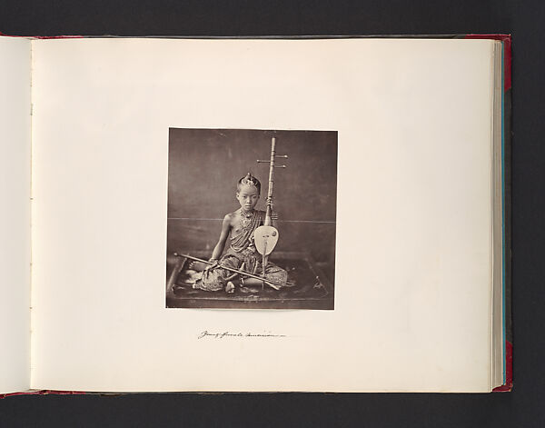 Young Female Musician, Attributed to John Thomson (British, Edinburgh, Scotland 1837–1921 London), Albumen silver print from glass negative 