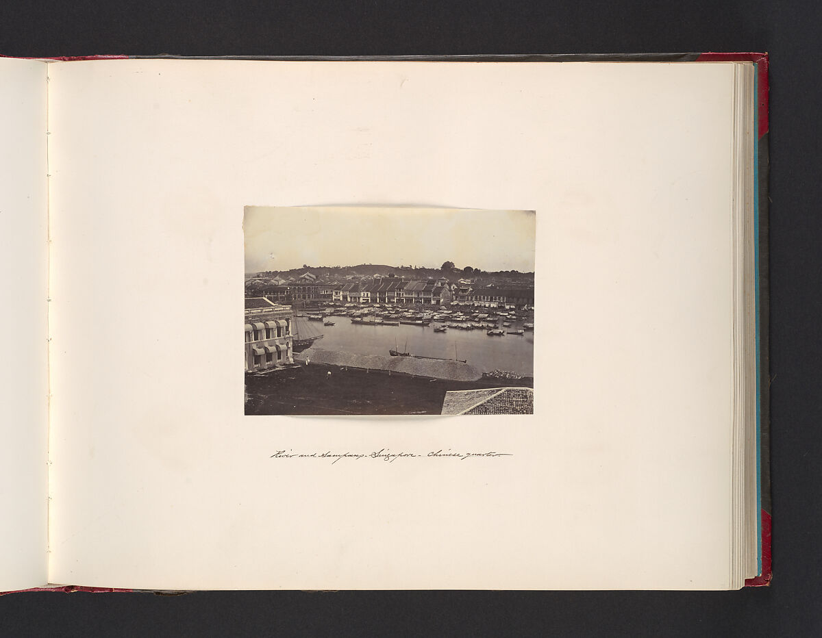 River and Sanpans. Singapore. Chinese Quarter, Attributed to John Thomson (British, Edinburgh, Scotland 1837–1921 London), Albumen silver print from glass negative 
