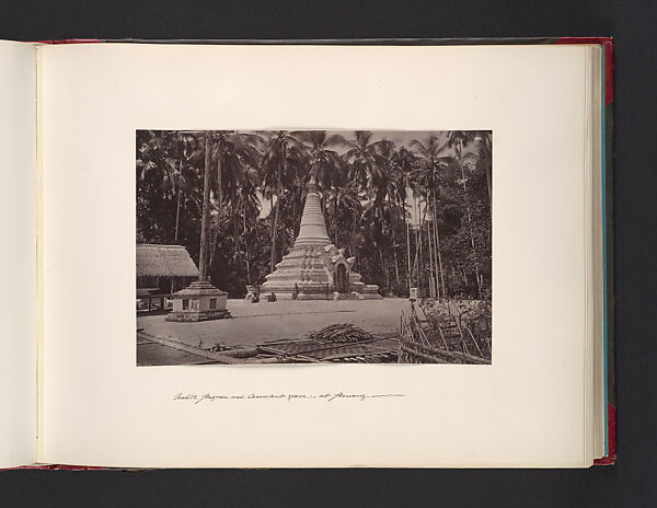 Native Pagoda and Coconut Grove at Penang, Attributed to John Thomson (British, Edinburgh, Scotland 1837–1921 London), Albumen silver print from glass negative 