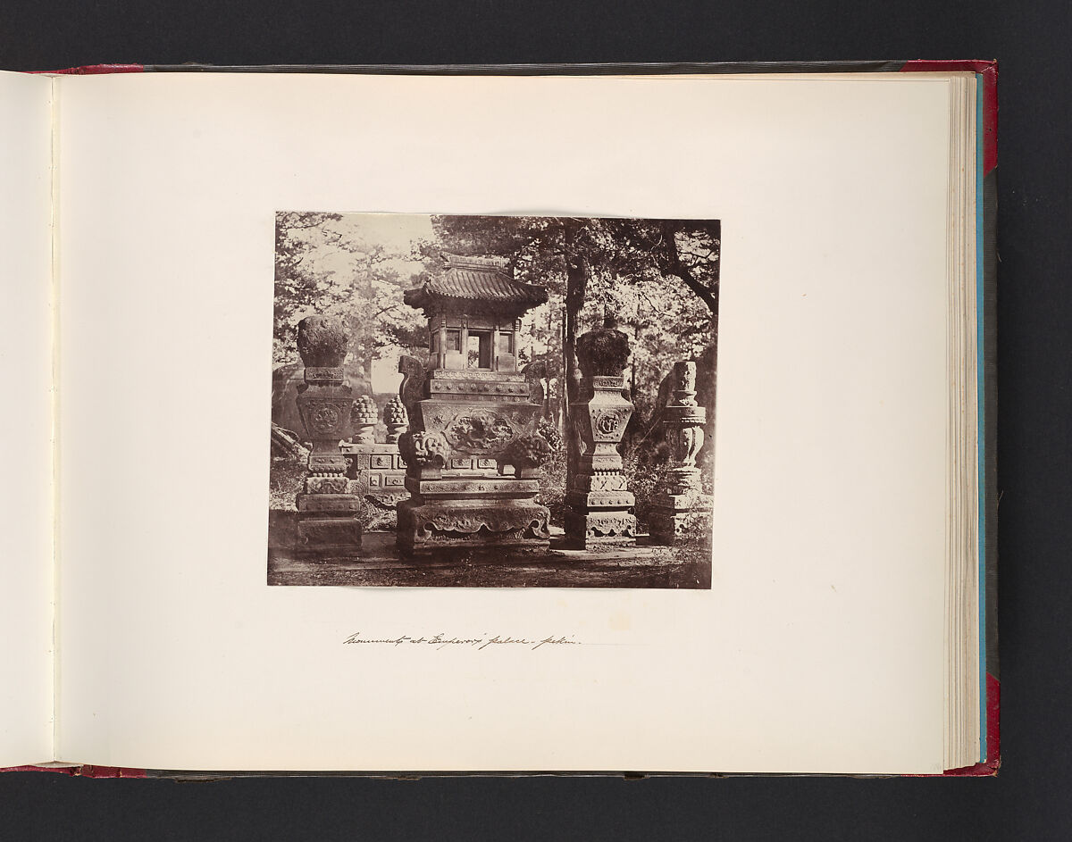 Monuments at Emperor Palace, Pekin, Attributed to John Thomson (British, Edinburgh, Scotland 1837–1921 London), Albumen silver print from glass negative 