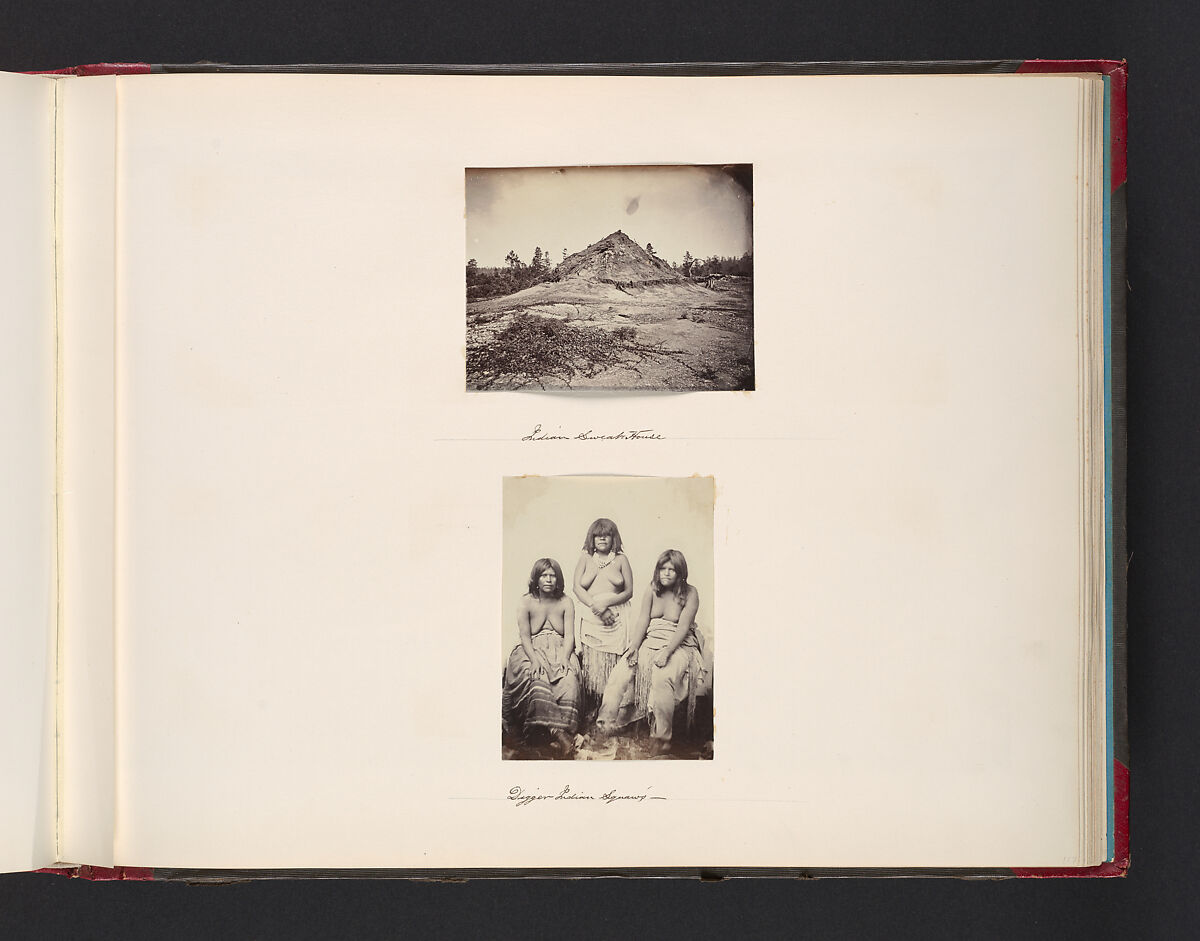 Indian Sweat House; Digger Indian Squaws, Attributed to John Thomson (British, Edinburgh, Scotland 1837–1921 London), Albumen silver print from glass negative 