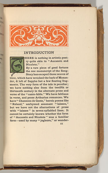 Aucassin & Nicolette: being a Love Story translated out of the Ancient French, Andrew Lang (British, Selkirk, Scotland 1844–1912 Banchory), Book