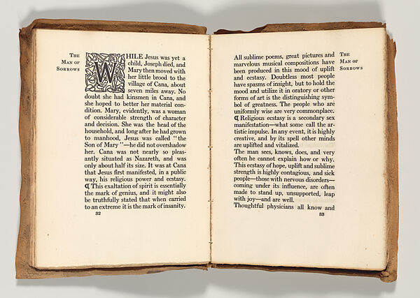 The Man of Sorrows, A Little Journey to the House of Jesus of Nazareth, Elbert Green Hubbard (American, Bloomington, Illinois 1856–1915 at sea), Book