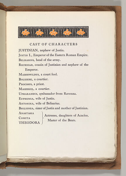 Justinian and Theodora, A Drama, being a Chapter of History and the One Gleam of Light During the Dark Ages, Elbert Green Hubbard (American, Bloomington, Illinois 1856–1915 at sea), Book