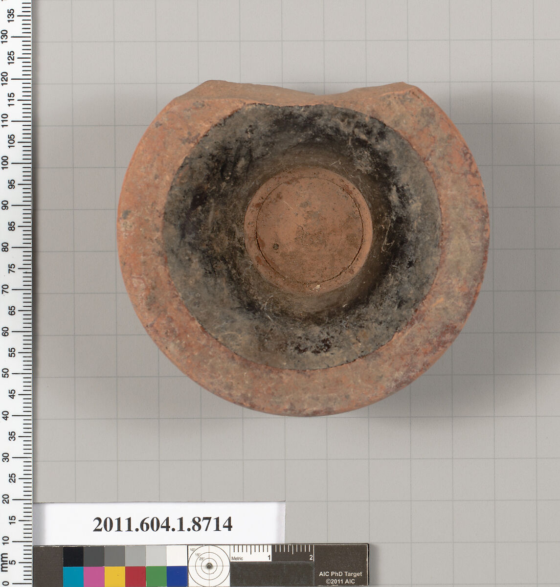Terracotta fragment of a kylix (drinking cup), Terracotta, Greek, Attic