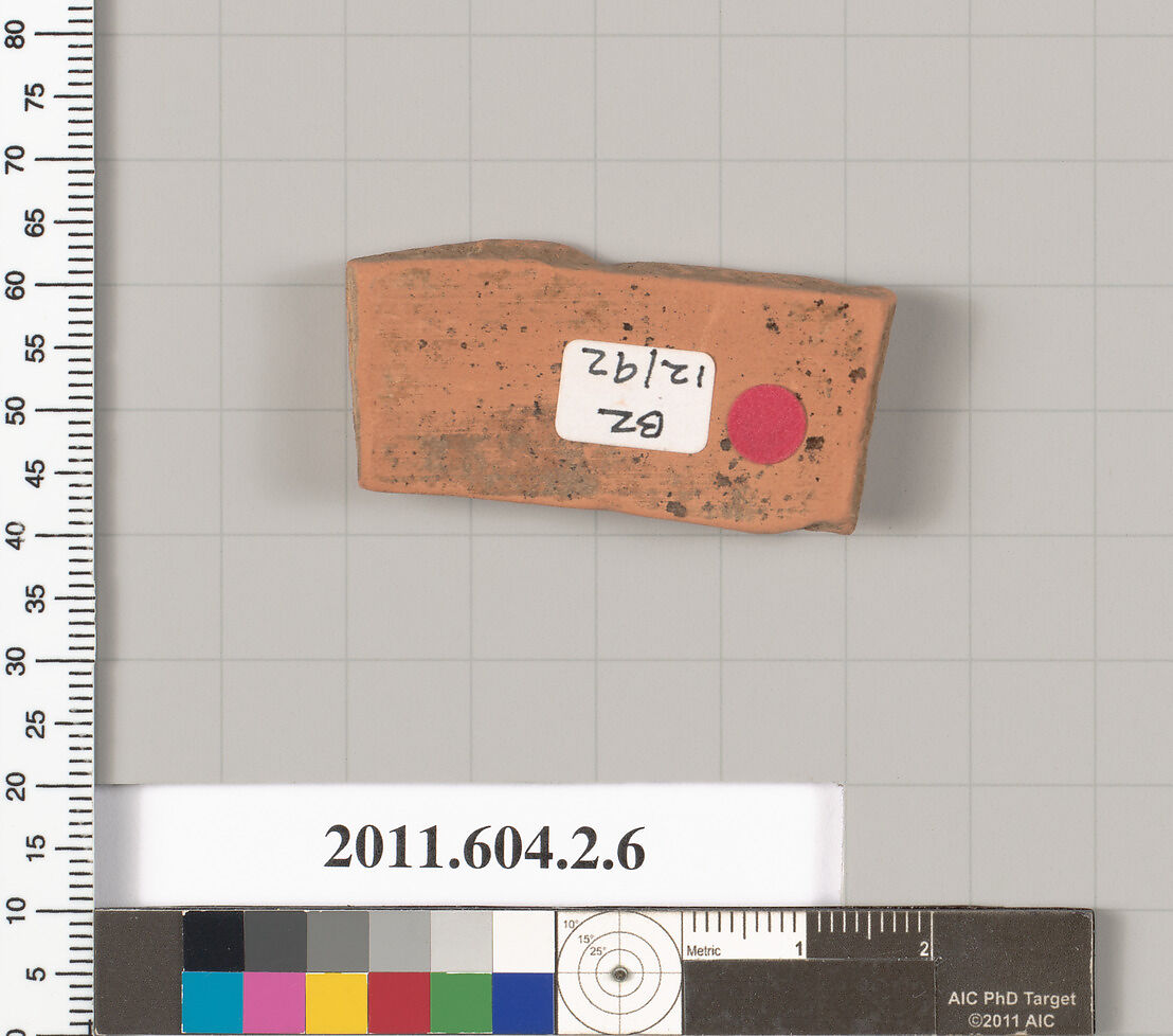 Terracotta fragment of a neck-amphora (jar), Terracotta, Greek, Attic