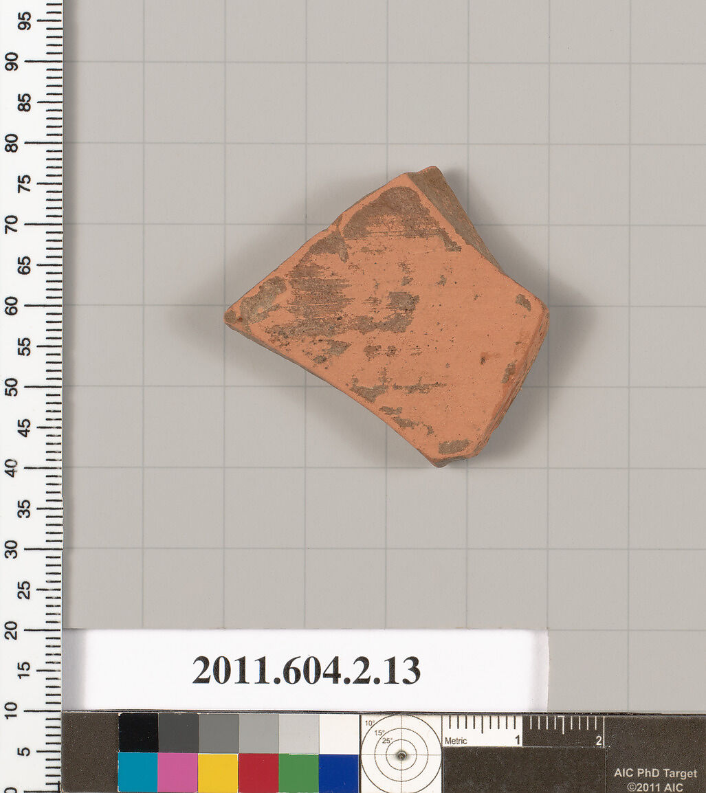 Terracotta fragment of a neck-amphora (jar), Terracotta, Greek, Attic