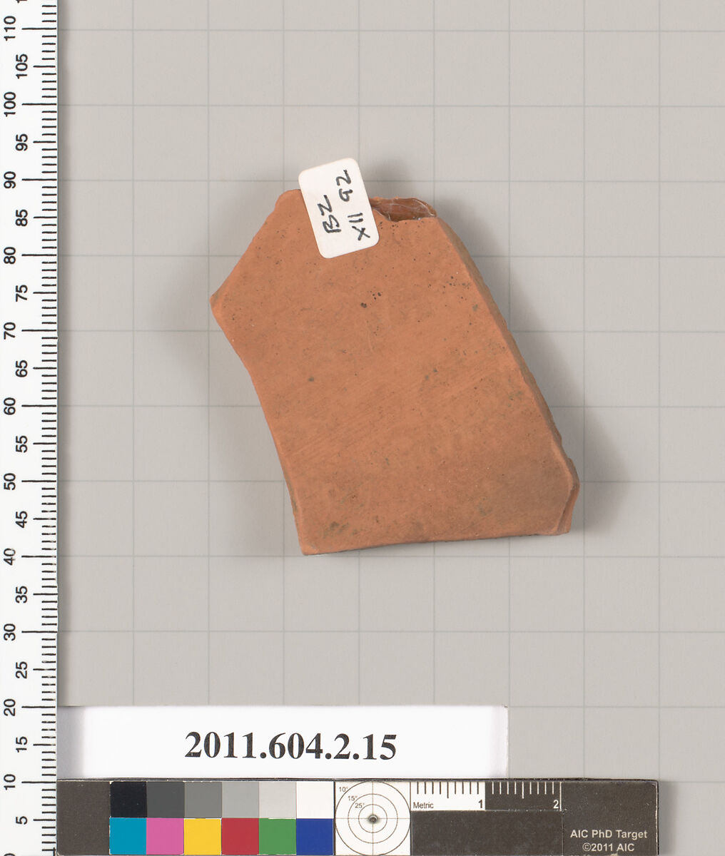 Terracotta fragment of a neck-amphora (jar), Terracotta, Greek, Attic