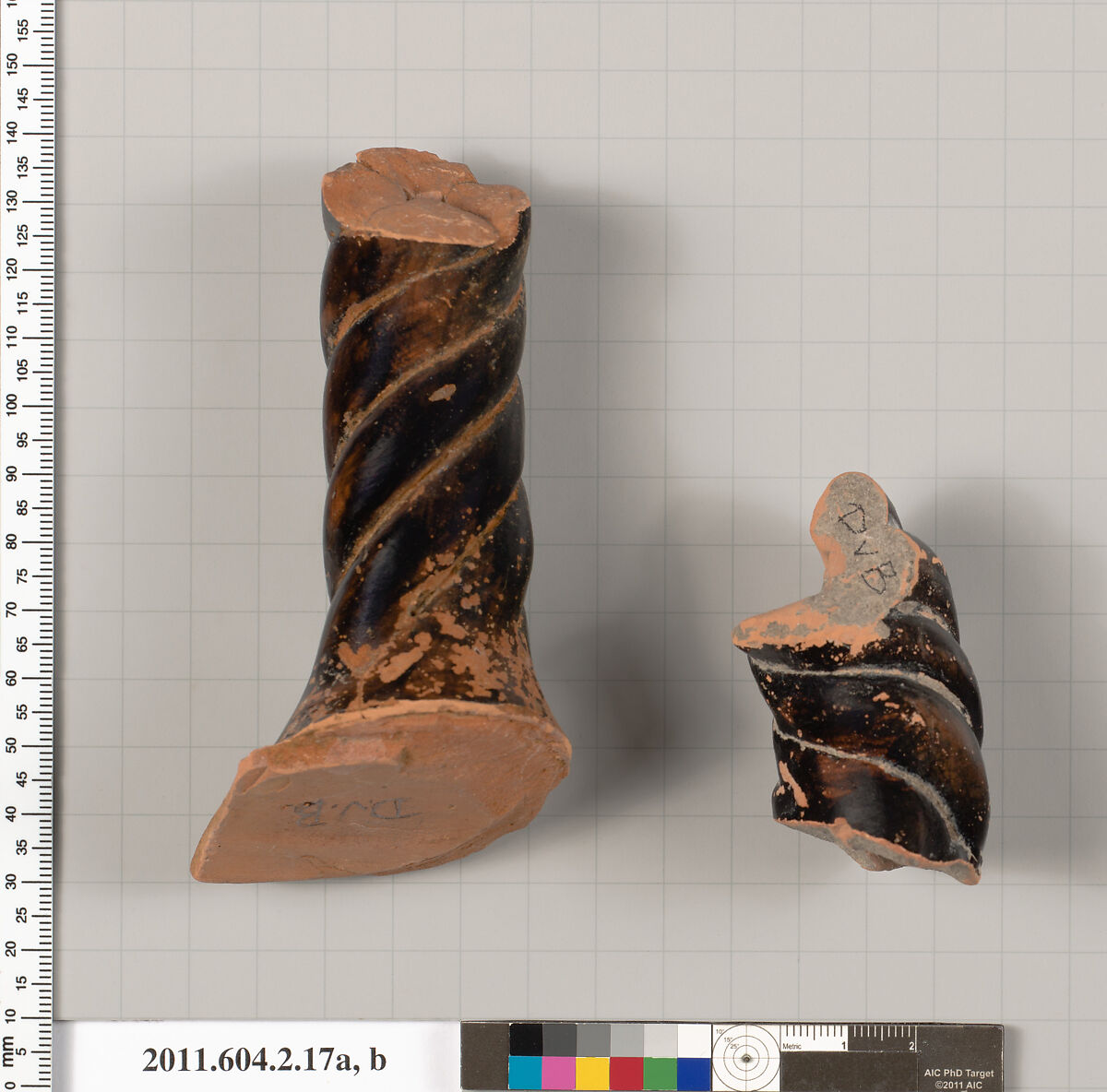 Terracotta fragments of neck-amphorae (jars), Terracotta, Greek, Attic