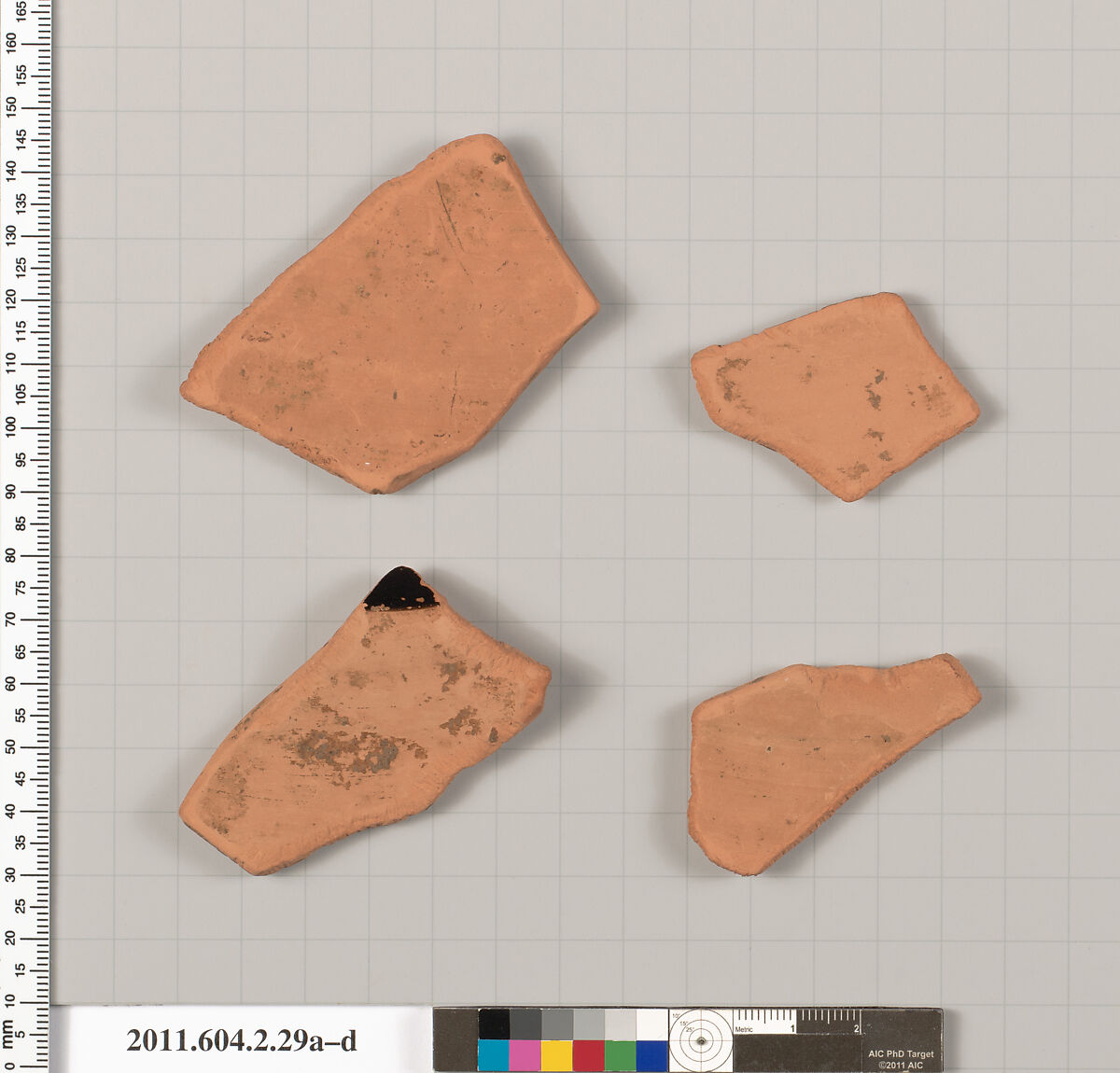 Terracotta fragments of a psykter (vase for cooling wine), Terracotta, Greek, Attic