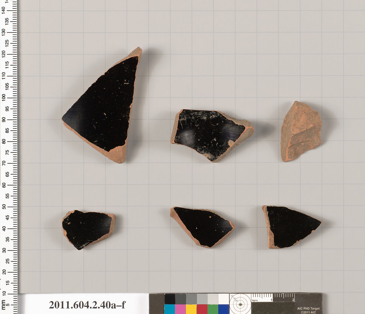 Terracotta fragments of psykters (vases for cooling wine), Terracotta, Greek, Attic
