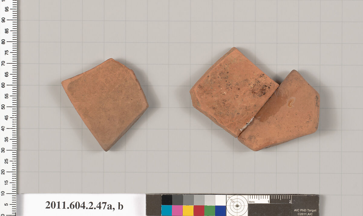 Terracotta fragments of a pelike (jar), Terracotta, Greek, Attic