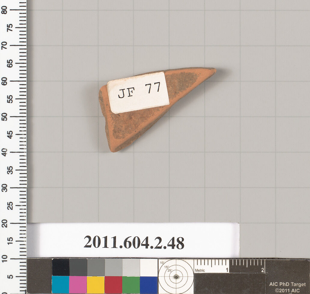 Terracotta fragment of a pelike (jar), Terracotta, Greek, Attic