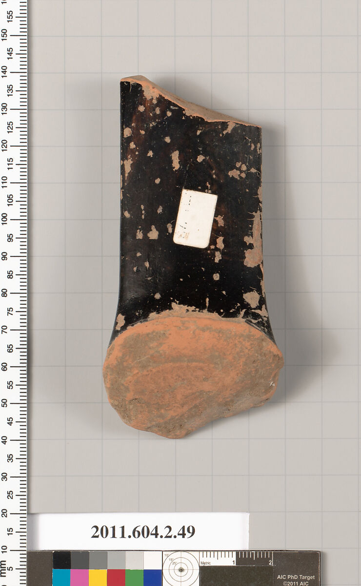 Terracotta fragment of a pelike (jar), Terracotta, Greek, Attic